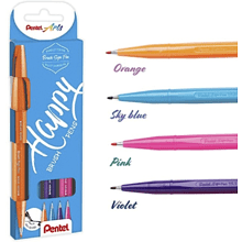 Маркер-кисть "Brush Sign pen. Happy", 4 шт