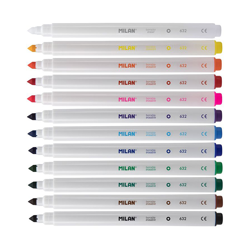 Фломастеры "Cone-Tipped" с ластиком, 12 цветов - 2