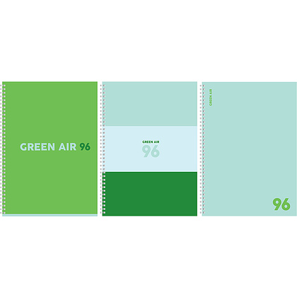 Тетрадь "Green air", А4, 96 листов, клетка, ассорти