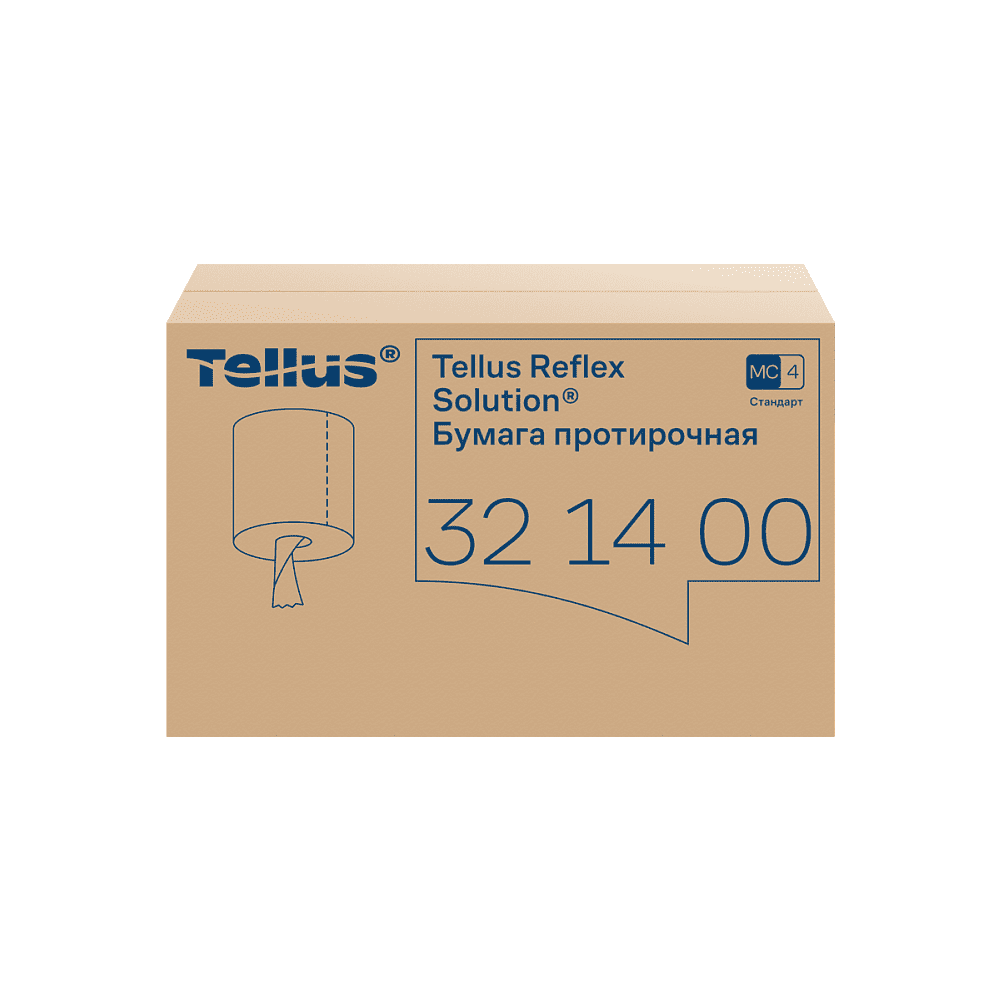 Протирочная бумага Tellus Reflex, Стандарт c центральной вытяжкой, 1 слой, 270 м, MC4 - 3