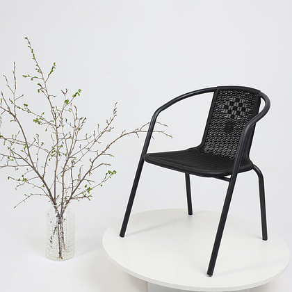 Кресло садовое AksHome RVERONA, PP, черный, сталь-черная - 5