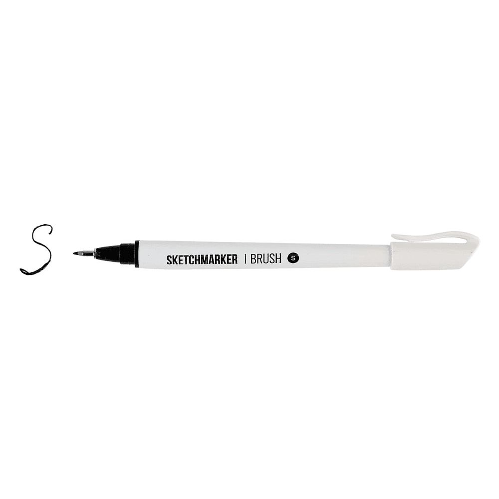 Ручка капиллярная "Sketchmarker brush small", черный - 2