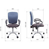 Кресло для персонала "Chairman 9801", ткань, металл, синий - 7