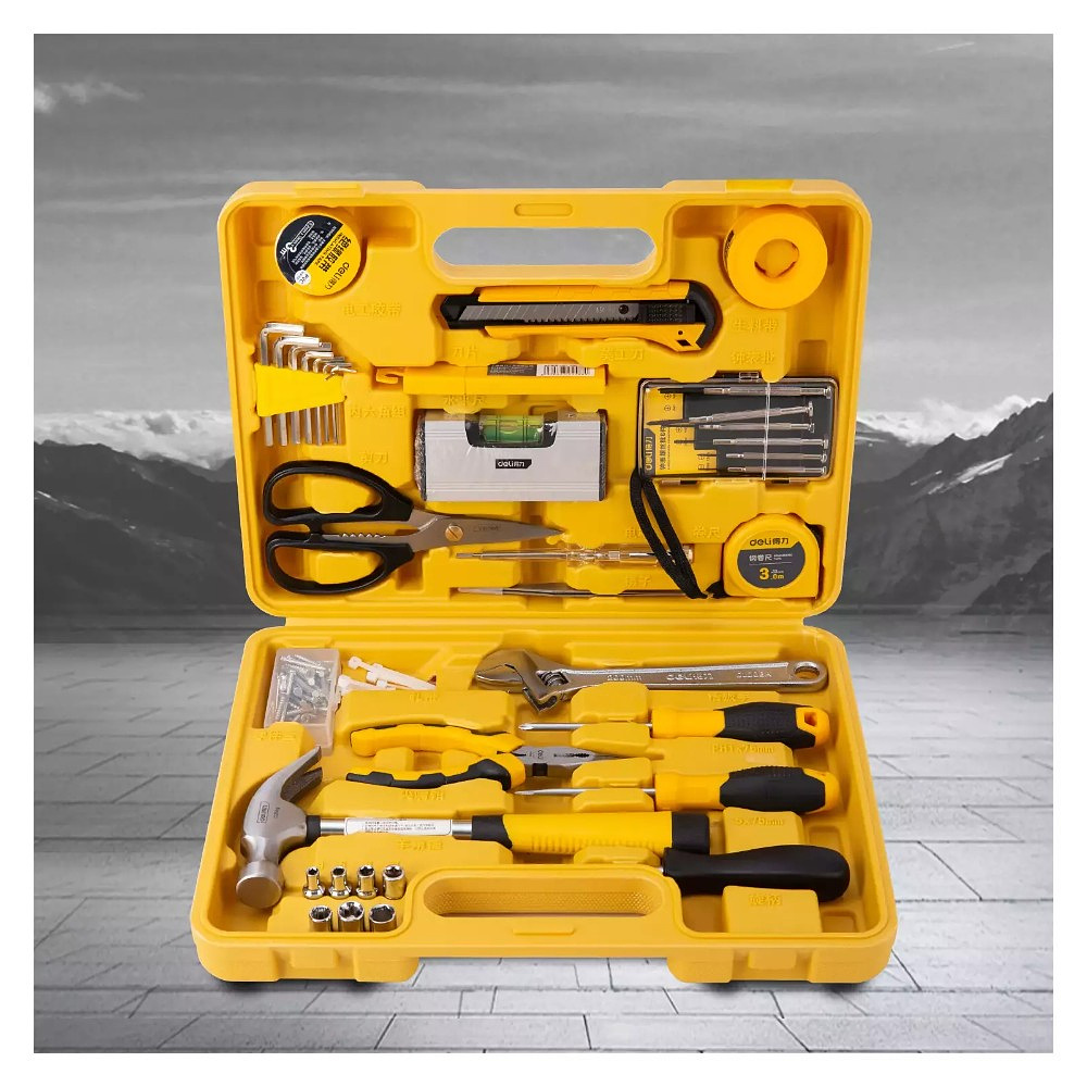 Набор инструмента Deli YS EDL1038J, 38 предметов, кейс, желтый - 2