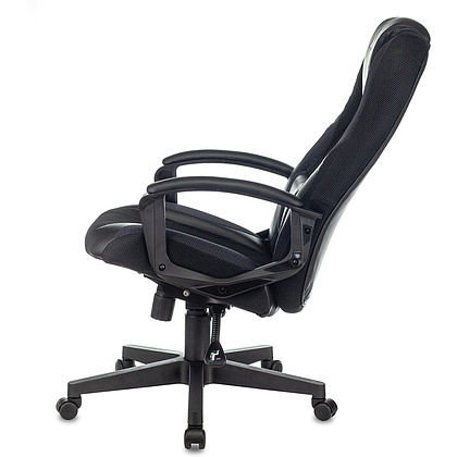 Кресло игровое "Бюрократ Zombie 9", текстиль, экокожа, пластик, черный,серый  - 5