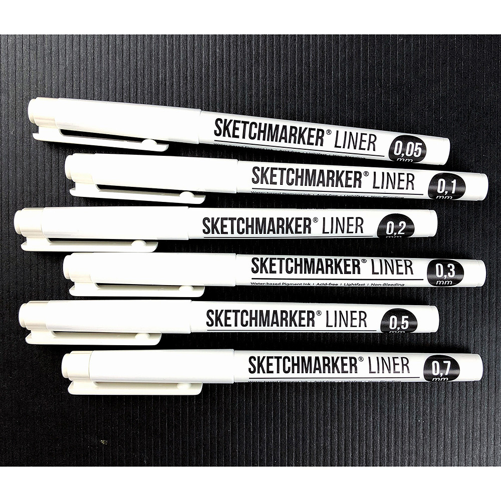 Ручка капиллярная "Sketchmarker", 0.05 мм, черный - 5