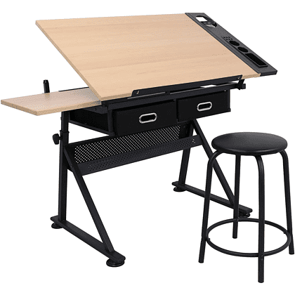 Стол для черчения и рисования "Малевичъ", бук, металл, табурет