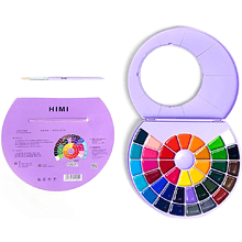Краски акварельные "Himi", набор, 38 цветов, фиолетовый футляр