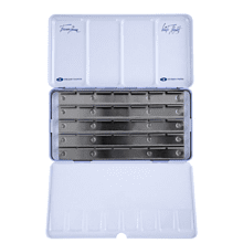 Пенал для акварели "Белые ночи" на 35 кювет, металл, светло-голубой