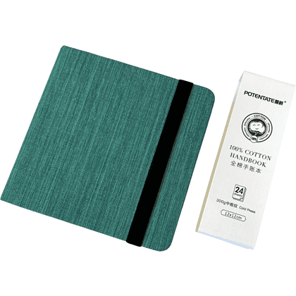 Cкетчбук для акварели "Potentate", горячий пресс, 12х12 см, 300 г/м2, 24 листа, мятный - 2