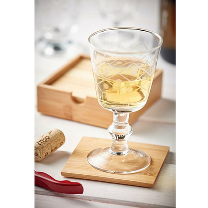 Набор подставок для стаканов "Put Under", 4 шт., бамбук, коричневый - 3