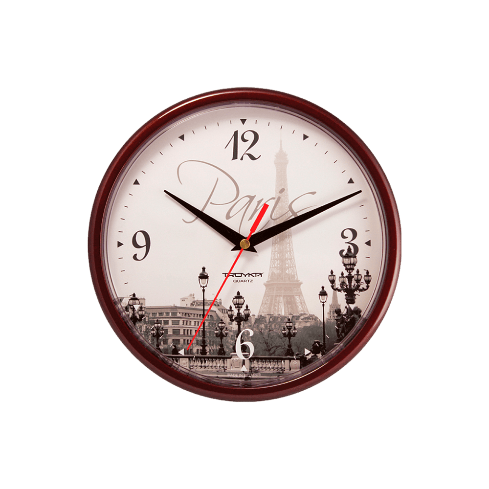Часы настенные "982211", бордовый
