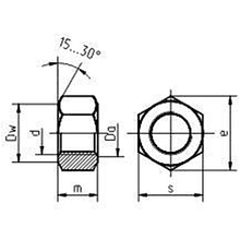 Гайка шестигранная М6, DIN 934/ГОСТ 5927-70, цинк, 5 кг