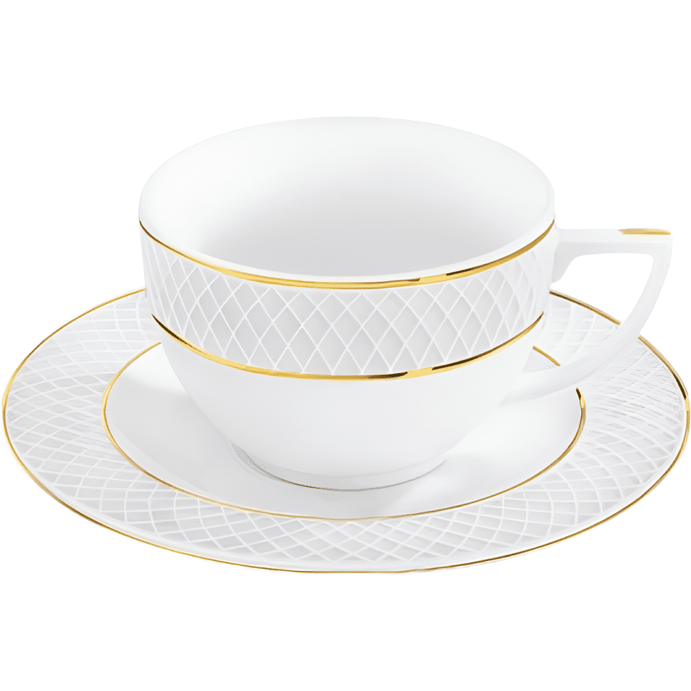 Чашка с блюдцем "WL-880102400 Diamond", 90 мл, фарфор, белый