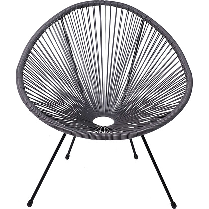 Кресло садовое AksHome RIMINI, искусственный ротанг, серый - 6