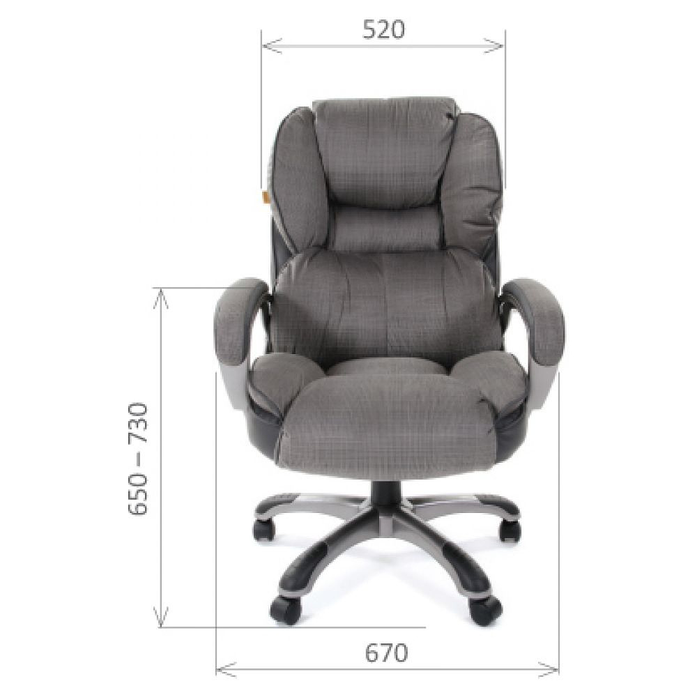 Кресло для руководителя "Chairman 434", вельвет, пластик, серый - 4