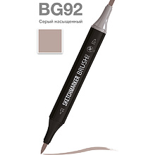 Маркер перманентный двусторонний "Sketchmarker Brush", BG92 серый насыщенный