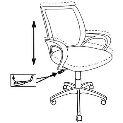 Кресло для персонала Бюрократ "CH-695NLT", ткань, пластик, синий, черный - 6