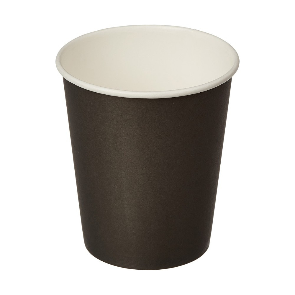 Стакан картонный 300 мл, 1 слой, 50 шт/упак, черный