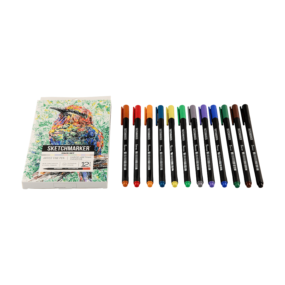 Ручка капиллярная "Sketchmarker Artist fine pen Main", 12 шт - 13