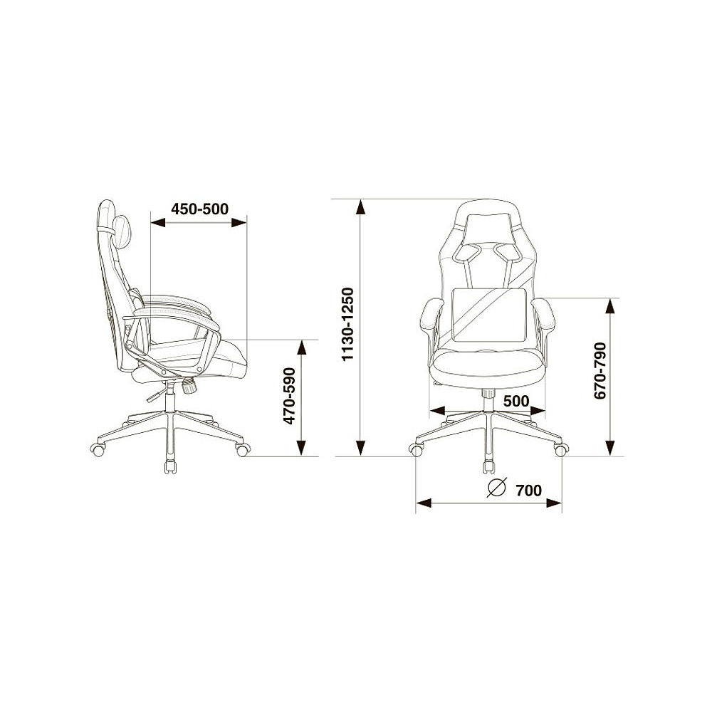 Кресло игровое "Zombie DRIVER", экокожа, пластик, черный, белый - 14