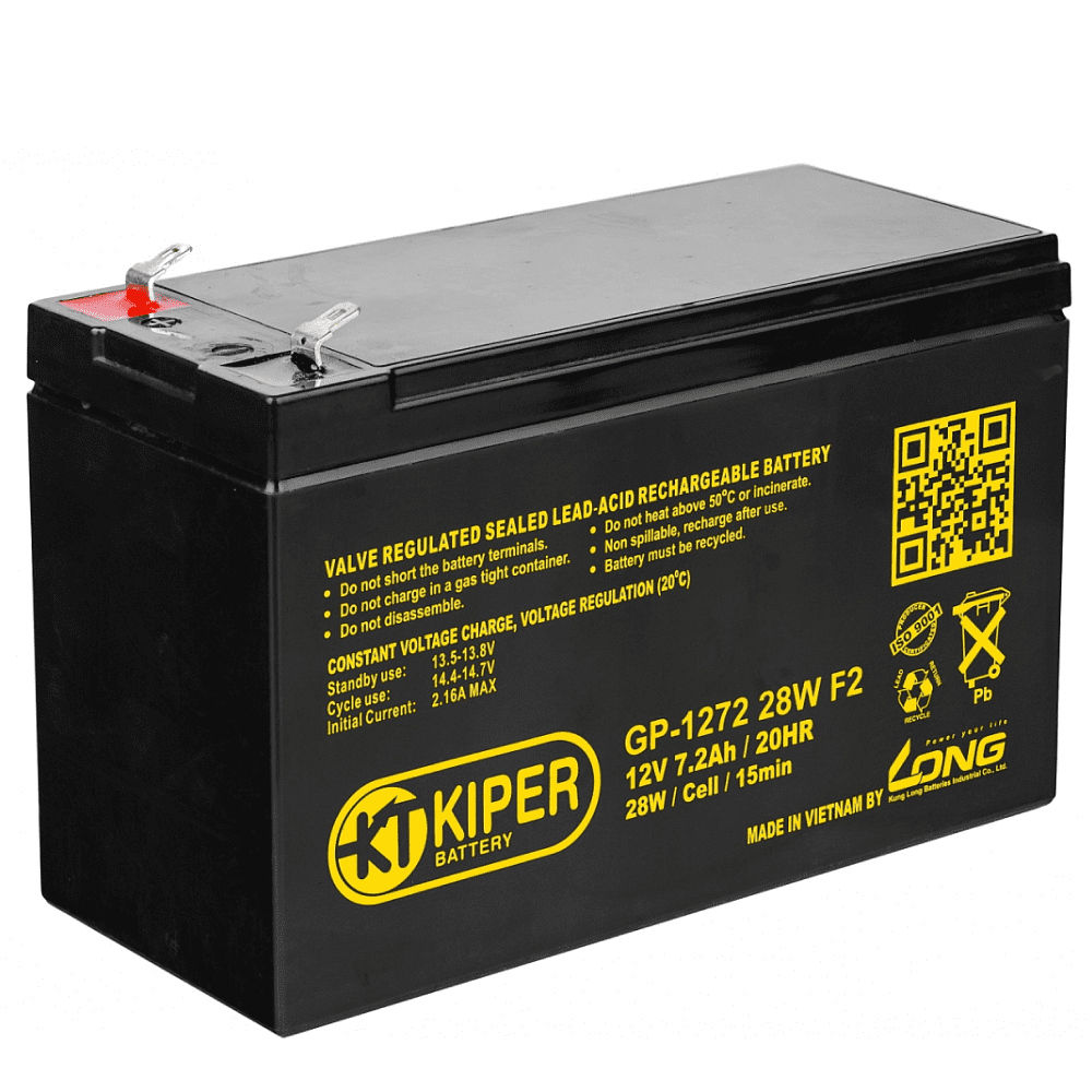 Аккумуляторная батарея Kiper GP-1272 28W F2, 12 В, 7.2 Ач