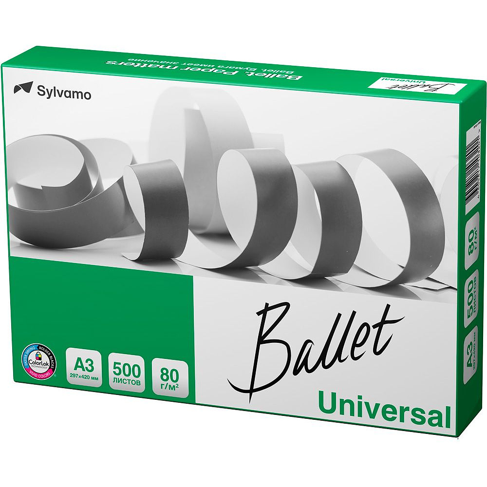 Бумага "Ballet Universal ColorLok", A3, 500 листов, 80 г/м2, -50%