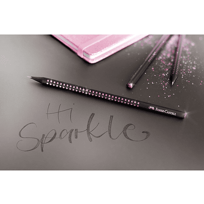 Карандаш простой "Sparkle", B, черный, розовый - 5