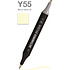 Маркер перманентный двусторонний "Sketchmarker Brush", Y55 бело-жёлтый