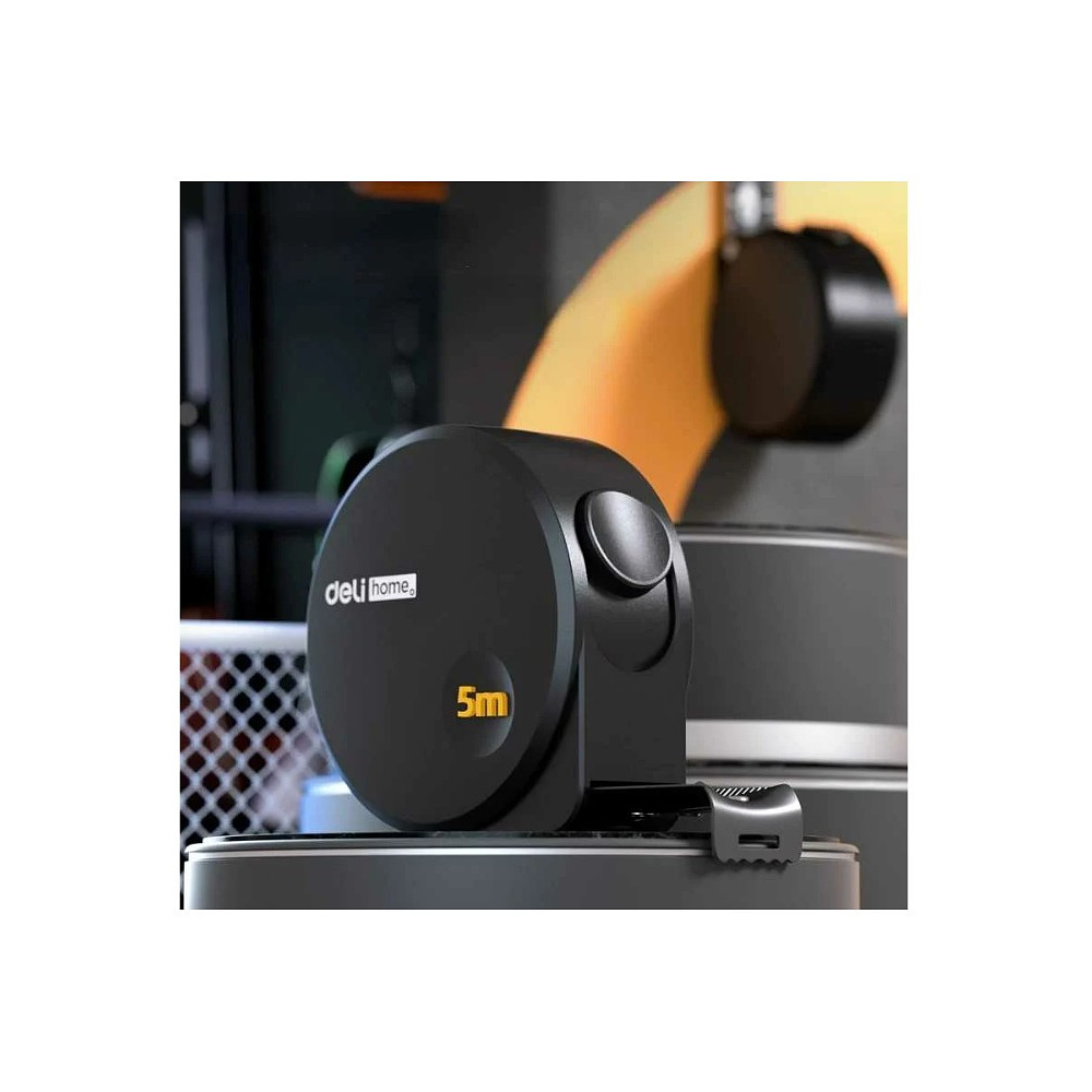 Рулетка Deli HS EHT8519, 5 м х 19 мм, Soft Touch, черный - 8