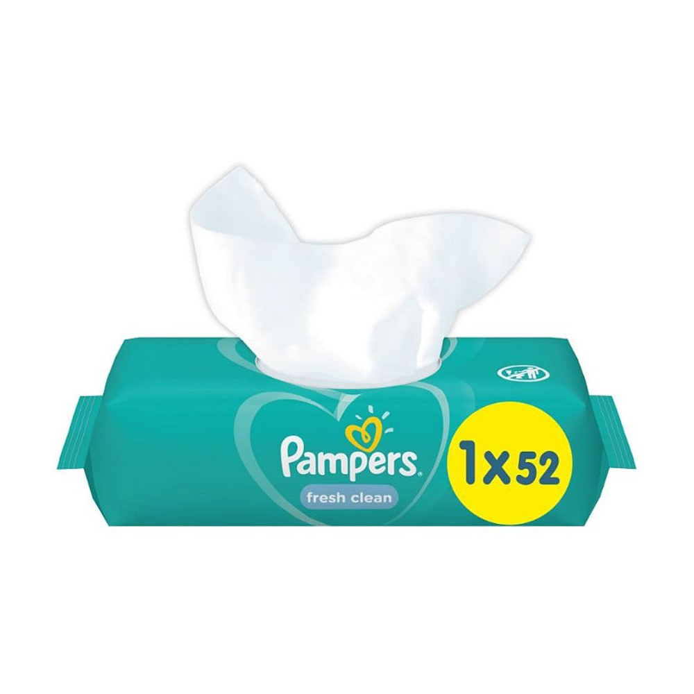 Салфетки влажные детские "Pampers Fresh Clean", 52 штук