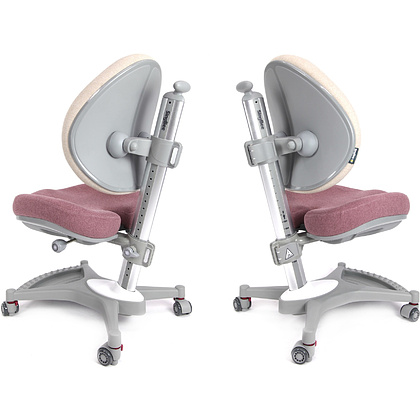 Кресло детское SingBee Cobee 138, ткань, розовый пудровый, пластик, корпус серый, подставка для ног, с чехлом серым - 8