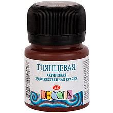 Краска акриловая глянцевая "Декола", 419 коричневая, 20 мл., банка
