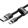 Кабель Baseus CATKLF-CG1, USB to Type-C, 2 м, Gray+Black - 2