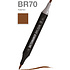 Маркер перманентный двусторонний "Sketchmarker Brush", BR70 каштан