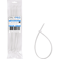 Хомут нейлоновый OnlyPro, 4.8х300 мм, белый, 100 шт