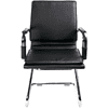 Кресло на полозьях "Бюрократ Ch-993-Low-V", экокожа, черный, металл хром - 3