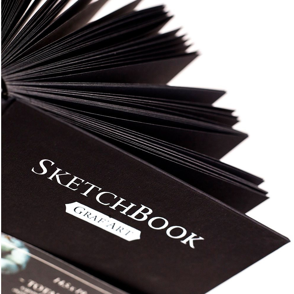 Скетчбук для графики "GrafArt. Total Black", 14.5x19 см, 150 г/м2, 80 л, черный - 3
