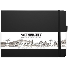 Скетчбук "Sketchmarker", 21x14.8 см, 140 г/м2, 80 листов, черный пейзаж