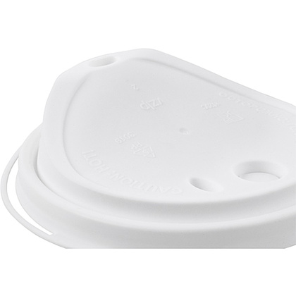 Крышка пластиковая для стаканов d=90 мм, для горячих напитков, 50 шт/упак, флип-топ, белый - 3