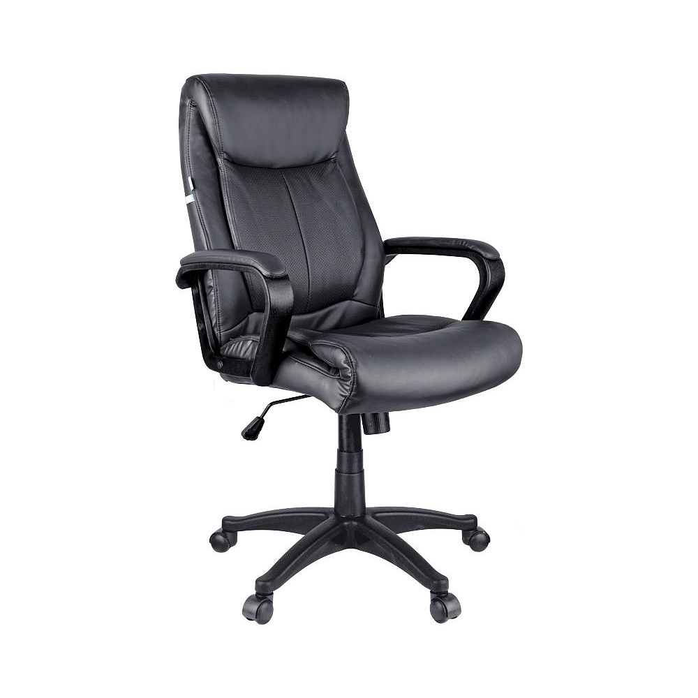 Кресло для руководителя Helmi "HL-E02 Income", экокожа, пластик, черный