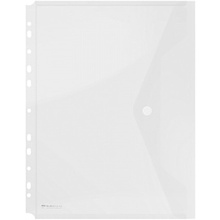 Папка конверт на кнопке "Donau", прозрачный, А4