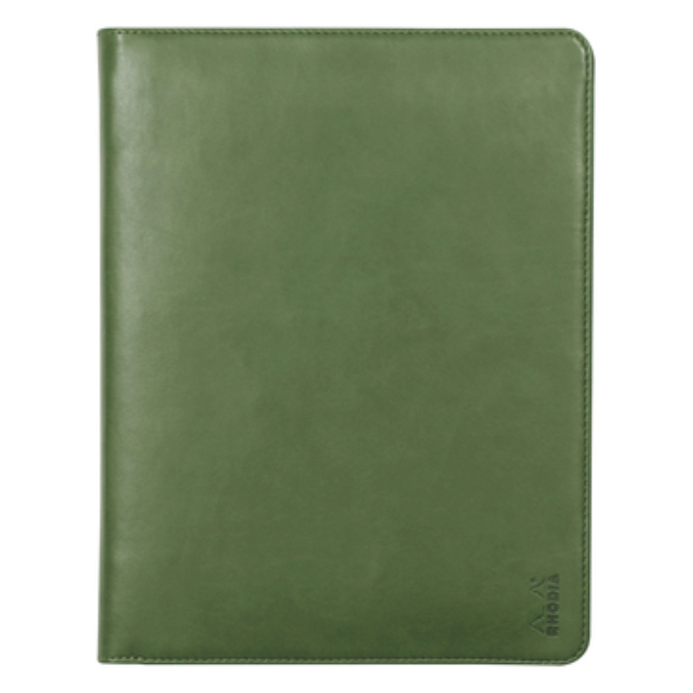 Папка деловая "Rhodiarama", 19,5x25,5 см, на молнии, серо-зеленый