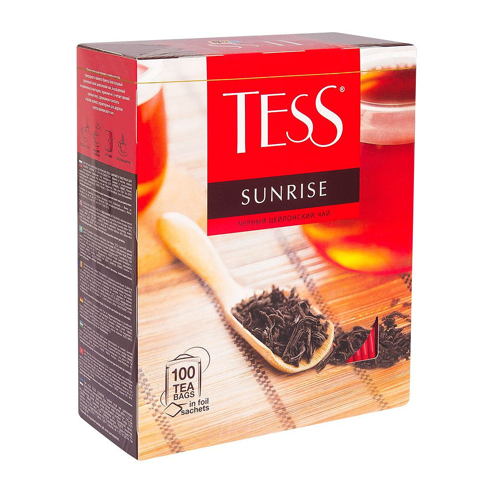 Чай "Tess" Sunrise, 100 пакетиковx1.5 г, черный