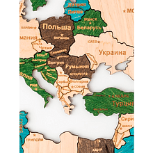 Декор на стену "Карта мира" многоуровневый на стену, XXL 3141, цветной, 100х181см