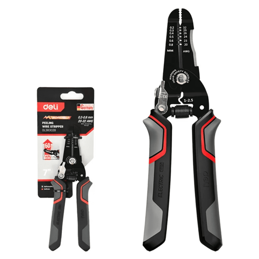 Инструмент для снятия изоляции Deli RS EDL383028, 180 мм, 0.2- 0.8 мм - 6