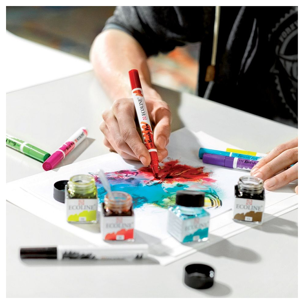 Маркер акварельный "Ecoline", 602 зеленый темный - 4