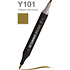 Маркер перманентный двусторонний "Sketchmarker Brush", Y101 темный золотистый