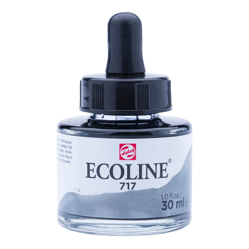 Жидкая акварель "ECOLINE", 717 серый холодный, 30 мл
