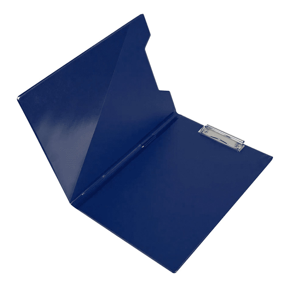 Планшет открывающийся с зажимом, A4, винил, синий - 3